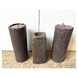 Antique Clock Weights Trio Primitive Parts