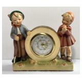 W. German Boy Girl Saxony Wind Up Alarm Clock