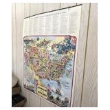 Historical U.S. Wall Map Vintage School Chart