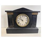 Antique Neoclassical Black Mantel Clock