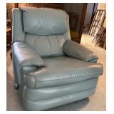 Leather Recliner Arm Chair Distinction Baby Blue