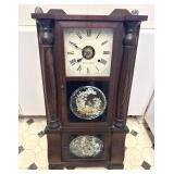 Seth Thomas 3-Tier Wall Clock Painted Bird Motif