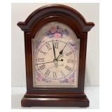 Floral Mantle Clock Quartz Battery Operated