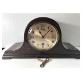 Vintage Tambour Mantel Clock Humpback w/ Key