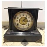 Gilbert Iron Neoclassical Mantel Clock Black