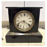 Black Iron Neoclassical Mantel Clock