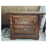 Wood Nightstand Two Drawers