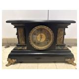 Ingraham Neoclassical Mantel Clock Black Wood
