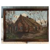 Oil on Canvas Dutch Realism Style Cottage Art