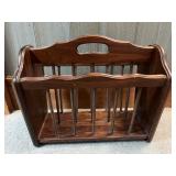 Wood Magazine Rack w/ Spindle Detail