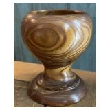 Olive Wood Hand Turned Chalice Signed