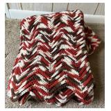 Crocheted Afghan in Chevron Pattern