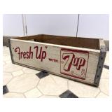 Vintage 7up Fresh Up Soda Crate Wood Carton