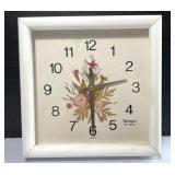Pressed Flower Tempo Time Wall Clock Square