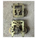 Antique Clock Movements Brass Pair