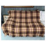 Wool Plaid Blanket Vintage Throw