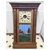 Antique Birge & Fuller Walnet Column Clock