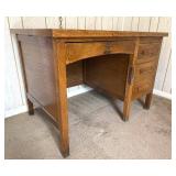 Antique Spitzer's Oak Wood Work School Desk