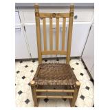 Stencil Painted Ladderback Rocker Vintage