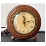 Telechron Mid Century Wood Alarm Clock