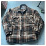 Flannel Jacket Shirt Insulated Warm Quilted Lining