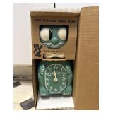 Vintage Original Green Kit Cat Clock Klock In Box