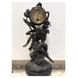 Antique Art Nouveau Figural Clock Statue Spelter