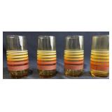 MCM Anchor Hocking Amber Stripe Glasses