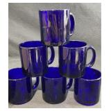 6 Cobalt Coffee Mugs