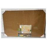 Wood Style Framed Cork Board 23x35in