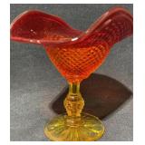 Vintage Jeannette Glass Amberina Cherry Red