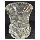 Small Crystal Bud Vase Sawtooth Rim 2.25 in