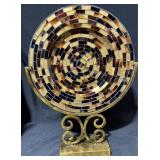 Mosaic Plate w Stand 20in