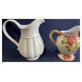 Pearl Lustre & Autumn Pottery Pitchers