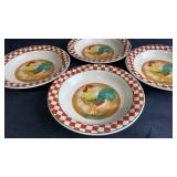 Cardinal Rooster Handpainted Bowls