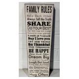 Family Rules Wooden Wall Sign