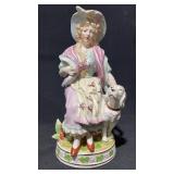 Wales China Japan Victorian Lady  w Dog