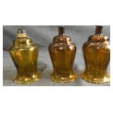 3 Homco Amber Glass Votive Cups