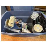 Office Supplies Media Storage Lot In Large Tote