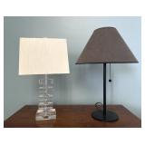 Modern Table Lamps Pair Light & Dark