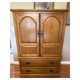 Oak China Armoire Entertainment Cabinet