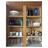 Kitchen Glassware Mugs Accessories Cabinet Lot