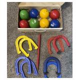 Bocce Ball & Horseshoe Toss Yard Game Sets