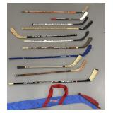 Left-Handed Hockey Sticks & Carry Bag Lot Lefty
