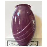 Post Modern Large Purple Deco Glass Floor Vase