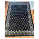 Black Ivory Pattern Area Rug