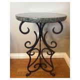 Weought Metal Plant Stand Table Faux Stone Top