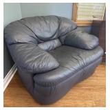 Leather Chair Blue Gray