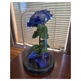 Blue Rose Under Glass Dome