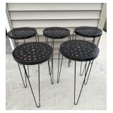 Metal Plant Stands Set of Five Hairpin Legs